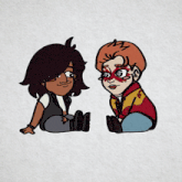 a cartoon drawing of a girl with brown hair