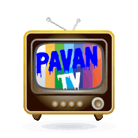 a television with the words pavan tv written on the screen