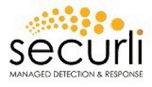 the logo for securiti managed detection and response is orange and black .