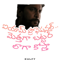 a sticker with a man 's face and the word kulfy