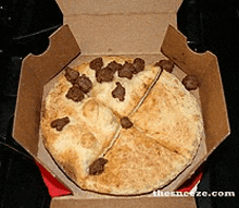 a pizza in a box with the website therneeze.com on the bottom