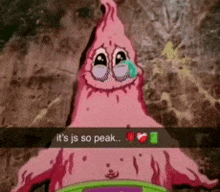 patrick star from spongebob squarepants is crying