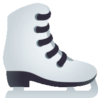 an illustration of a pair of ice skates with black laces