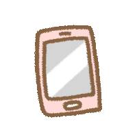 a cartoon drawing of a pink cell phone