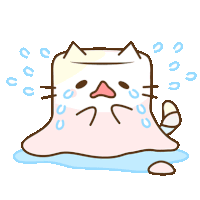 a cartoon drawing of a cat crying with tears coming out of its eyes