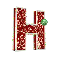the letter h is decorated with christmas lights and gingerbread men