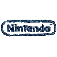 a nintendo logo is shown in a pixelated image