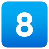 a blue square with a white number 8 on it