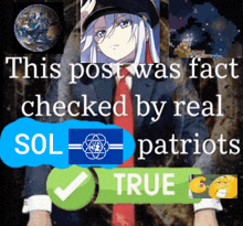 a post that says this post was fact checked by real patriots with a check mark