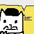 a pixel art of a cat with a mustache and hat .