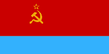 a red flag with a hammer and sickle and a star on it