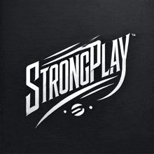 a black and white logo for strongplay with the tm on the bottom