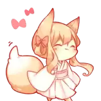 a cartoon drawing of a girl with fox ears