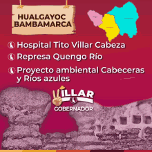 a sign that says hualgayoc bambamarca hospital tito villar cabeza