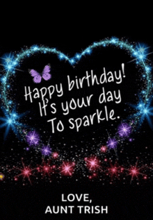 a birthday card for aunt trish that says happy birthday