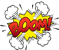 a comic book explosion with the word boom in red letters