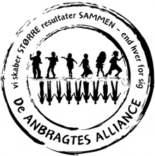 a black and white logo for an alliance with a group of people in a circle