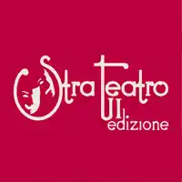 a logo for stra teatro ul edizione is displayed on a pink background