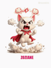 a cartoon cat with the name zoziana on the bottom right