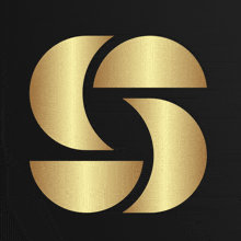 a black background with a gold letter s