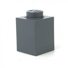 a close up of a gray lego brick on a white surface .