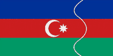 a red green and blue flag with a white star and crescent moon