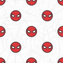 a seamless pattern of spider-man faces on a white background