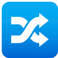 a blue app icon with two white arrows pointing in opposite directions