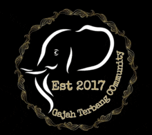 a logo that says est 2017 gajah terbang community on it