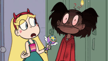 star vs the forces of evil star holding a magic wand next to a boy