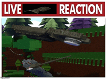 a poster that says ' live reaction ' on the top