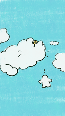 a cartoon drawing of a cloud with a star on its head