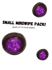 a small mindwipe pack of 10 mind wipes is shown