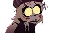a cartoon character is wearing a hat and a suit