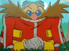 a cartoon character with a big mustache and goggles on his head