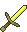 a pixel art drawing of a sword on a white background .