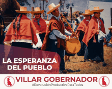 a poster for villar gobernador shows a group of people