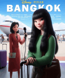 a poster for disney pixar 's bangkok features two women