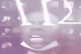 a close up of a person 's face with their mouth open and a mask on .
