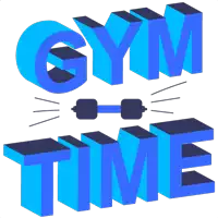 a blue sign that says gym time on it