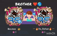 a picture of two emblems with the words brother on the top