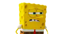 a cartoon spongebob says i am in a red heart