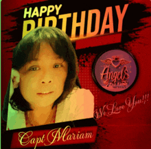 a birthday card for capt mariam with a picture of her