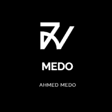 a logo for medo ahmed medo is shown on a black background