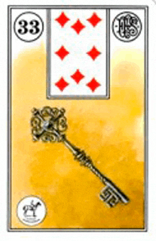 a tarot card with a key on it