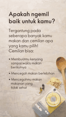 a pamphlet that says " apakah ngemil baik untuk kamu "