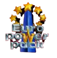 a euro power pack logo with a blue tower in the center