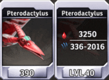 a picture of a pterodactyl and a picture of a lv40 pterodactyl