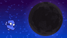 a cartoon drawing of a man holding a sword surrounded by stars