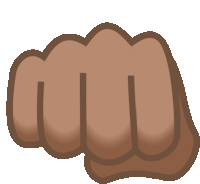 a cartoon illustration of a brown fist with the letter w on it